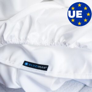 BLUZIMAN® - Sabana Bajera 150x200 Premium 400 Hilos Hecho en España, Lujoso Satén 100% Algodon Natural Peinado Virgen de Fibra Larga, Sábana Bajera Ajustable