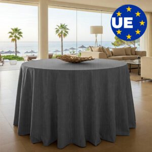 BLUZIMAN Mantel Mesa Redonda Hecho en España 100%, Manteles Tela Jacquard Calidad, Falda Mesa Camilla Redonda, Enaguas Faldillas Tacto Algodon