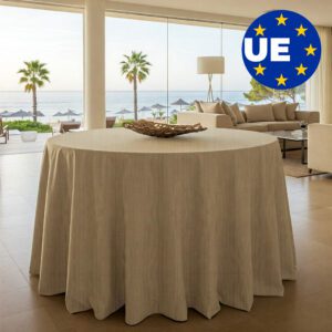 BLUZIMAN Mantel Mesa Redonda Hecho en España 100%, Manteles Tela Jacquard Calidad, Falda Mesa Camilla Redonda, Enaguas Faldillas Tacto Algodon