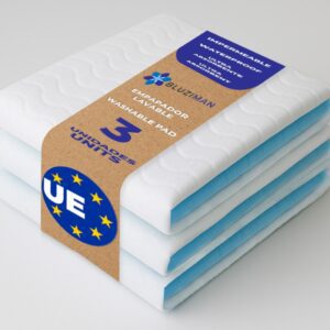 BLUZIMAN® Empapadores Cama Adultos, Empapadores Bebe Lavables Hecho en España, Protector Cama Certificado Oeko Tex Capa Seguridad Impermeable, Salvacamas Súper Absorbentes (Pack de 3)