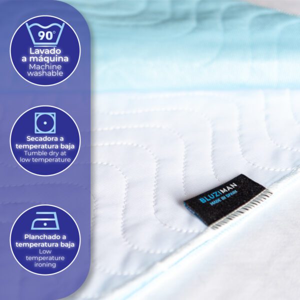 BLUZIMAN® Empapadores Cama Adultos, Empapadores Bebe Lavables Hecho en España, Protector Cama Certificado Oeko Tex Capa Seguridad Impermeable, Salvacamas Súper Absorbentes (1 Unidad) - Imagen 6