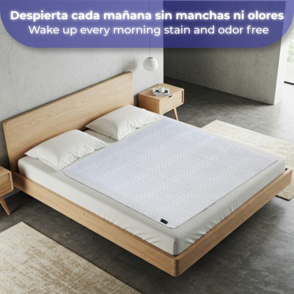 BLUZIMAN® Empapadores Cama Adultos, Empapadores Bebe Lavables Hecho en España, Protector Cama Certificado Oeko Tex Capa Seguridad Impermeable, Salvacamas Súper Absorbentes (1 Unidad) - Imagen 7