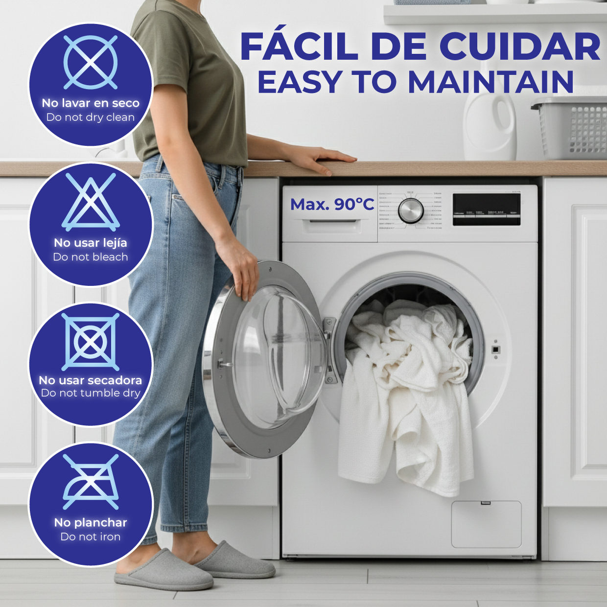 BLUZIMAN® Protector Colchon, Cubre Colchon Impermeable 100% Algodón Fabricado en España, Altura hasta 35cm, Protector de Colchon Anti Acaros, Funda Colchon, Mattress Protector - Imagen 6