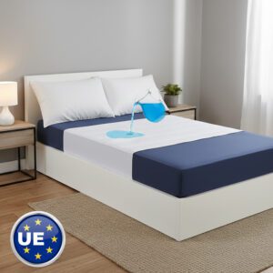 BLUZIMAN® Empapadores Cama Adultos, Empapadores Bebe Lavables Hecho en España, Protector Cama Certificado Oeko Tex Capa Seguridad Impermeable Con Alas, Salvacamas Súper Absorbentes